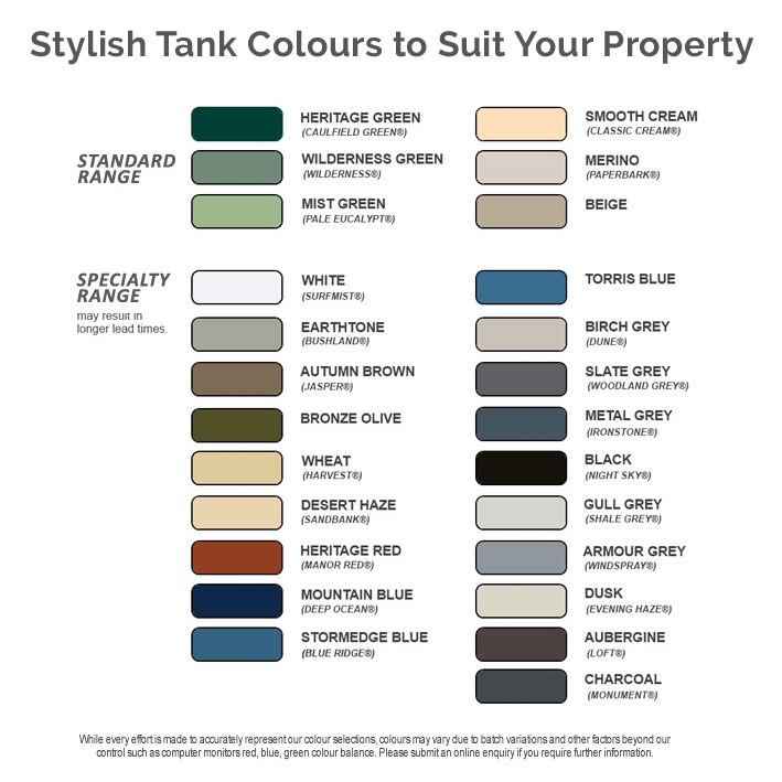 Poly Tank Colour Range