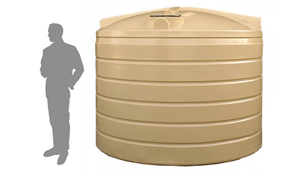 9,000 Litre / 2,000 Gallon Round Poly Water Storage Tank